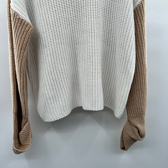 ANDTHEWHY Women's Cowl Neck Knit Pullover Sweater Long Sleeve Cuffed Size S/M - Picture 5 of 9